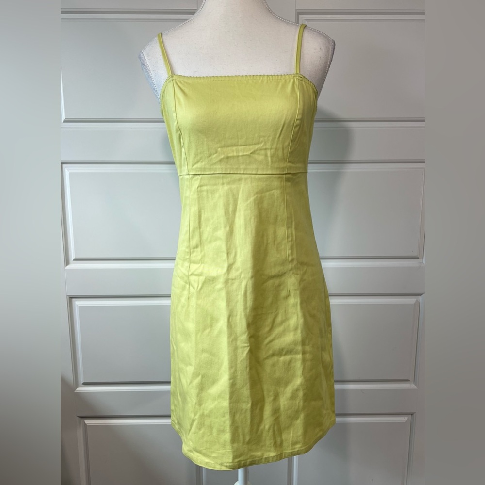 Wild Fable Yellow Square Neck Spaghetti Strap Mini‎ Dress Small